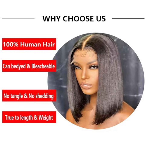 VIYAVIYA Bob Wig Human Hair Glueless Wigs 4X4 Straight Lace Front Glueless Wig 130% Density Short Straight Bob Wigs for Black Women 10 inch
