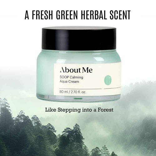 Soop Calming Aqua Cream - Intense Moisturizing Face Cream for Dry and Sensitive Skin, 100 Hours Of Lasting Hydration (80ml/2.7oz)