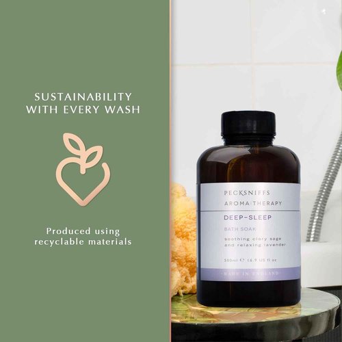 Pecksniff's Aroma:Therapy Deep-Sleep Bath Soak Decanter | 500ml/16.9 Fl Oz