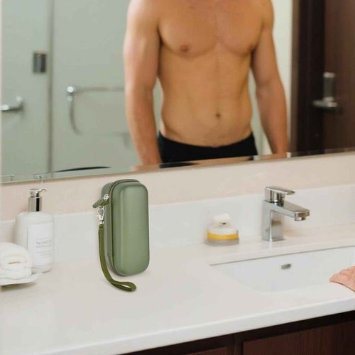 PAIYULE Case for MANSPOT for Meridian Body Hair Trimmer for Men, Electric Beard Shaver Storage Holder for LADYSPOT Pubic Razor and Extra Blade Heads- Box Only (Green)