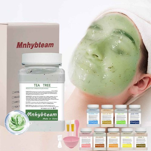 Mnhybteam Jelly Masks For Facials Professional, hydrojelly Mask SkinCare Spa Face Mask Gel Powder Hydrating & Deeply Purifying hydrojelly Mask Spa Set, (Tea Tree Pack of 1), 23 Fl Oz