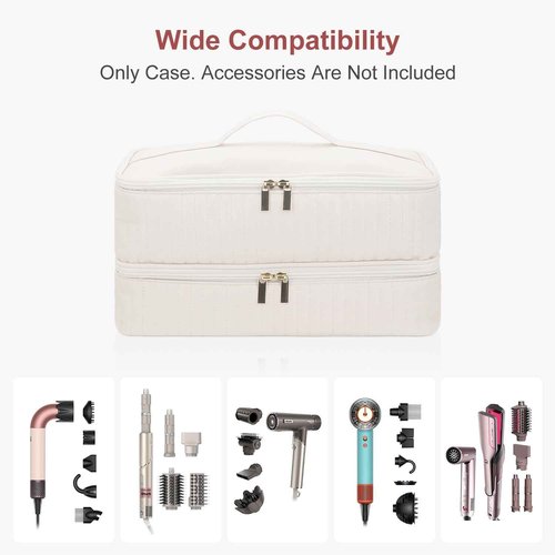 Boweike Travel Case Compatible with Dyson Airwrap id, Double-Layer Carrying Case Compatible with Dyson Airwrap Styler and Attachments, Portable Storage Bag for Shark Flexstyle/Flexfusion