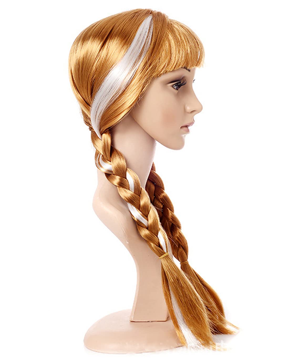 viviwo Princess Wig for Girls Costume Brown Long Hair Dress Up Cosplay party Birthday Halloween Medium