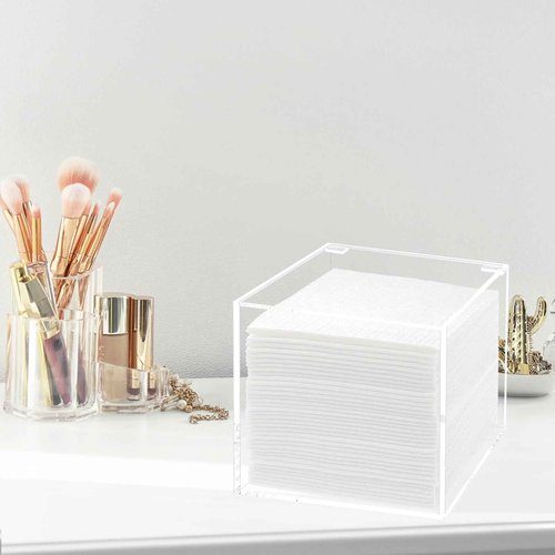 DELIPPLY Face Towelettes Disposable Holder, Disposable Face Towel Container Acrylic, Facial Towels Storage Box, Clear
