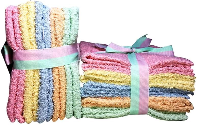 VeZee Home Style Essential 100% Cotton Assorted Wash Cloths, 12X12 in, 10/Pack, Absorbent for Multiple uses Like Flannel Spa, Gym, Kitchen:12 Packs