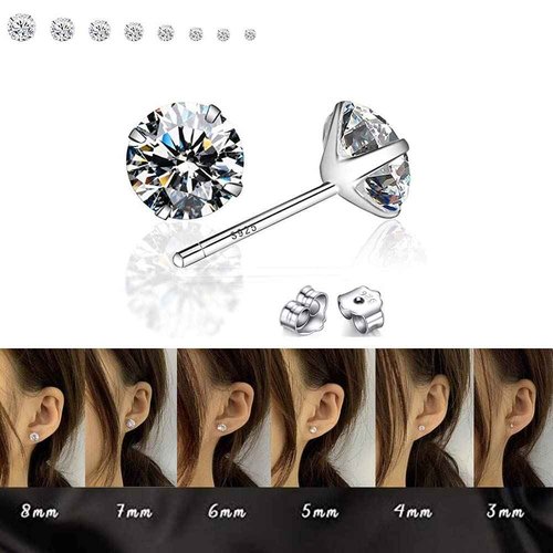 LECIEL Reusable Ear Piercing Gun Kit, Professional Body Nose Lip Piercing Kits with 16 Pairs Stud Earrings (6 Pairs Sterling Silver Stud Earrings+10 Pairs Gun Stud Earrings)