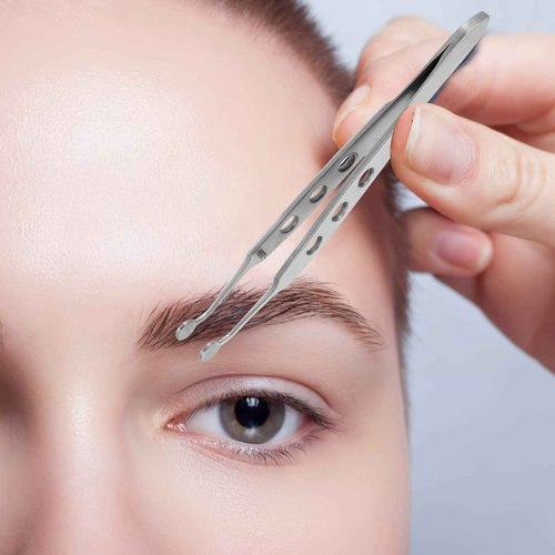 Stainless Steel Meibomian Gland Expressor Professional Eyelid Massage Tweezers Eyelid Tip for Dry Eyes, Round Tip