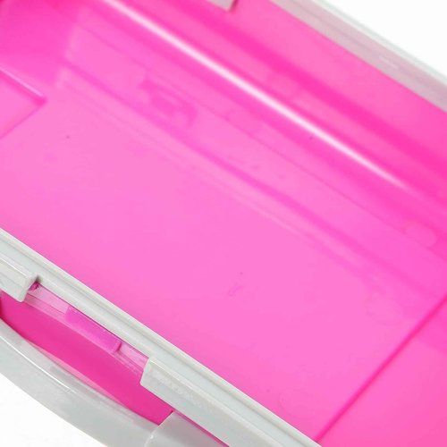VILLCASE Mini Suitcase Party Favor Box 4pcs - Small Plastic Eyelash Storage Cases - Cute Travel Luggage for Candy Jewelry False Lashes Makeup Organizer Pink & Rose Red