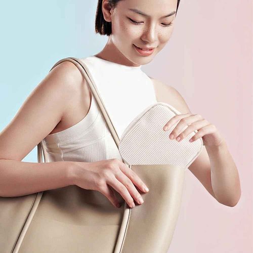 2Pcs Makeup Bag for Women, Large Corduroy Cosmetic Bag Capacity Travel Toiletry Bag Mini Makeup Pouch for Purse Small Makeup Organizer Bag Cute Makeup Brushes Storage Bag (Mini Beige)
