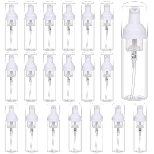 ROMROC 24 PCS Foam Pump Bottle Dispenser Refillable 2oz/60ml Empty Travel Size Foam Bottle for Lash Shampoo Hand Soap Shampoo Lash Cleanser Packaging Liquid Cleaning