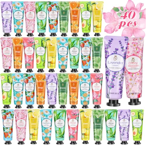 Aottom 40 Pack Hand Cream Bulk Gifts- Mini Hand Lotion Travel Size, Birthday Gifts for Women, Bridesmaid/Teacher Appreciation/Nurse Gifts, bulk gifts for coworkers Hand Lotion for Dry Cracked Hands