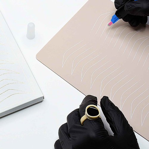 50Pcs Professional Nano Microlading Needles U Shape Microblades 0.18mm Diameter Disposable Manual Eyebrow Tattoo Blades for Hair Strokes Permanent Makeup Supplies Microblading Kits (18 U)