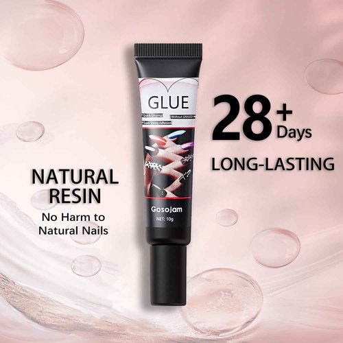 Gosojam Nail Glue 2-Pack – Fast-Drying, Long-Lasting Adhesive for Acrylic, Press-On & Gel Nails – Water-Resistant, No UV/LED Needed, 10g x 2 – Strong Bond, Gentle on Nails, Ideal for DIY & Salon Use