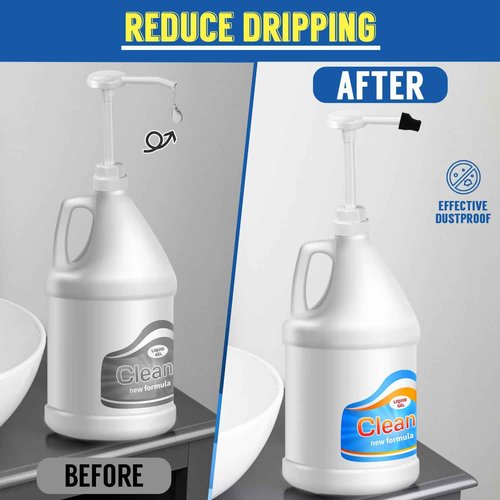 4 Pack 30cc Pump for Large Gallon Bucket, 5 Gallon Pump Dispenser 38-400, Cap Included to Avoid Dripping, with 50cm Extended Tube, Great for Shampoo, Conditioner, Soap, Laundry, Detergent, Oil & More