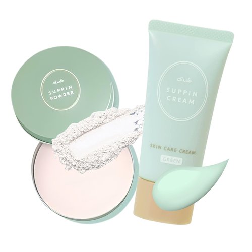 Club Suppin Translucent Setting Powder & Hydrating BB Cream, Translucent Pressed Powder & Organic BB Cream Foundation with Shea Butter, Planted Protein & Collagen, White Floral Bouquet