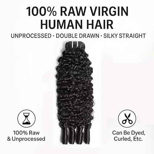 Burmese Curly Bundles Human Hair Unprocessed 100% Real Human Hair Burmese Bundles Water Wave Bundle For Quick Weave Double Weft Natural Black Color 14 16 18 Inch for black women