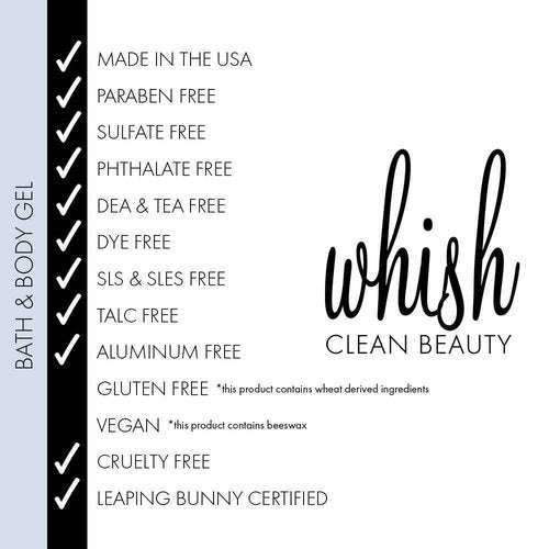 Whish Beauty Pomegranate Body Wash - Moisturizing Bath & Body Gel for Women - Gentle on Sensitive Skin with Shea Butter & Aloe - Sulfate & Paraben Free - 13 fl oz