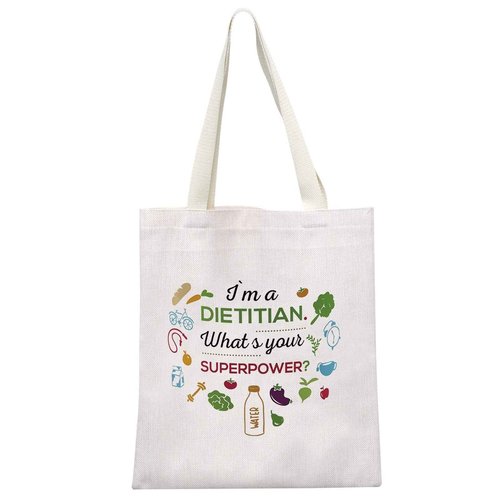 MEIKIUP Dietitian Cosmetic Makeup Bag Nutritionist Gift RD Registered Dietitian Gifts Dietitian Graduation Gift Travel Makeup Bag (DietitianSuperToteBag)