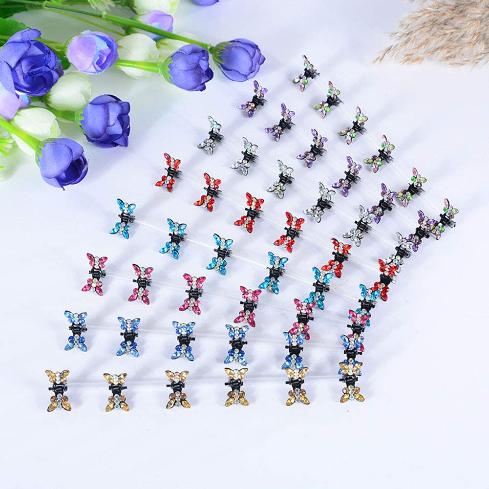 30PCS Multicolored Mini Claw Hair Clips Crystal Rhinestone Barrette Hair Claw Clip Hair Bangs Pin Hair Accessories