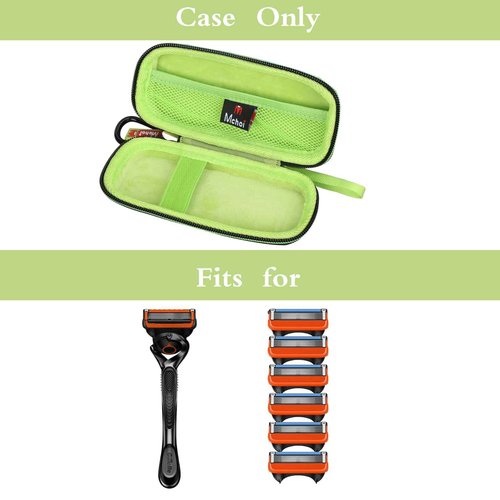 Mchoi Hard Carrying Case Fits for Gillette Fusion5 Men’s Razor & Proglide Shield Men's Razor, Case Only (Black, Green)