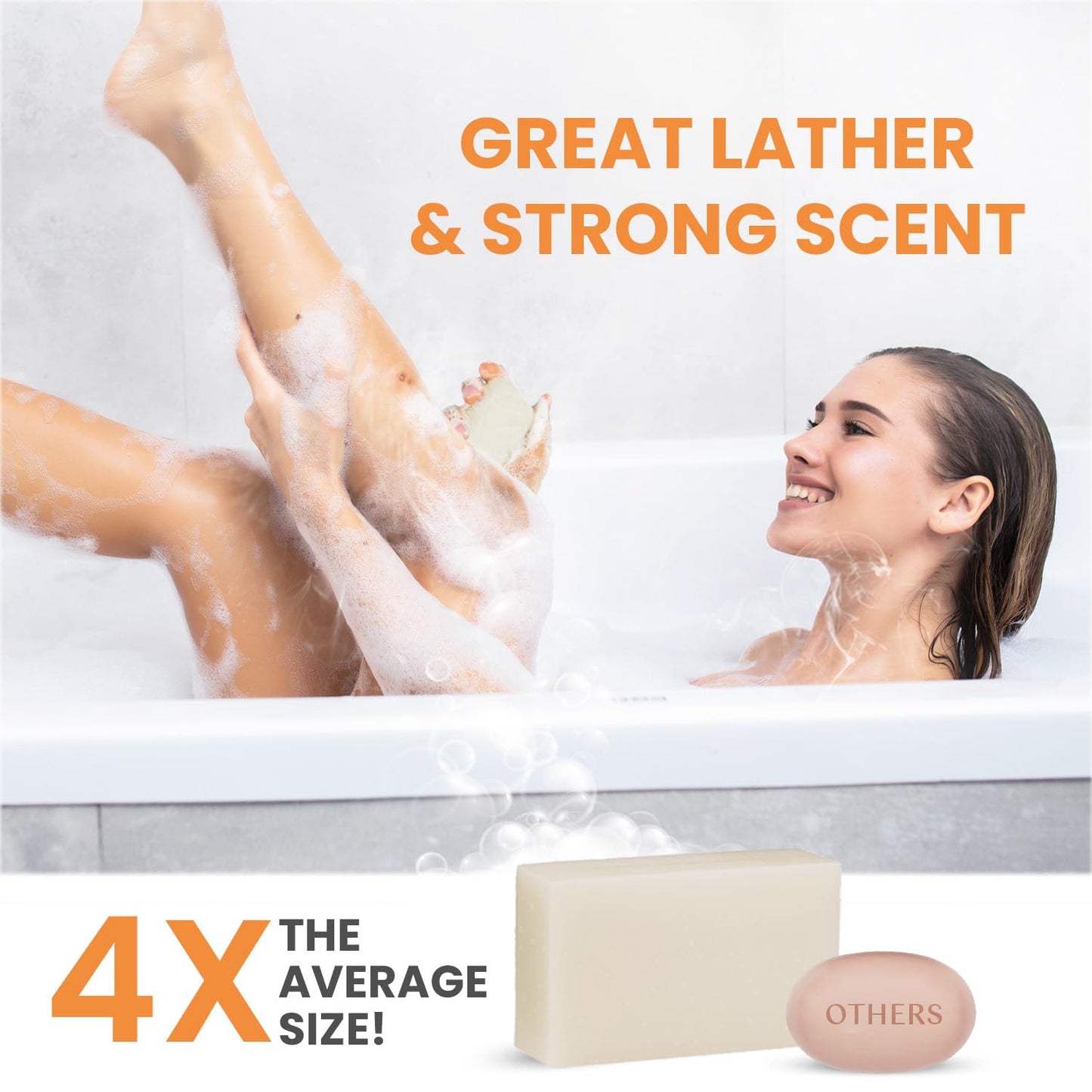 Body Restore Kojic Acid Soap,(Orange 2 Pack), with Vitamin C,E, Shea Butter, Collagen, Hyaluronic Acid, Turmeric, Retinol For Dark Spots, All Natural Soap Bar, Paraben Free