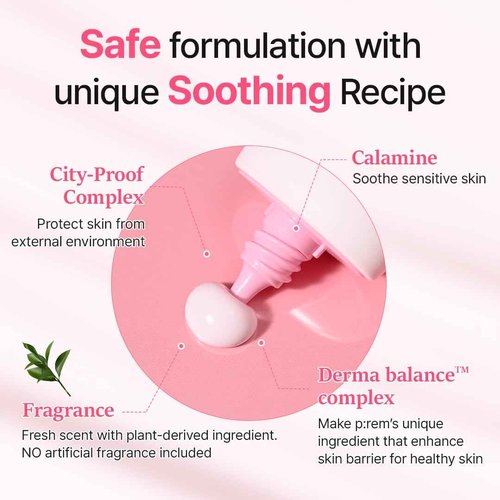 MAKE P:REM Soothing Pink Tone Up Sunscreen, Mineral Sun Care for Dehydrated Skin, Lightweight, Non-Greasy Formula, Skin Tone Correction, Korean Sunscreen, SPF 50, 1.69 fl.oz. (50ml)