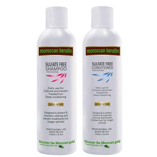 Moroccan Keratin Hair Nourishing Triple Care Kit Keratin Replenisher, Sulfate-Free Shampoo & Conditioner Important to Maintain Keratin Treatment Results for Longer and Great Looking Hair