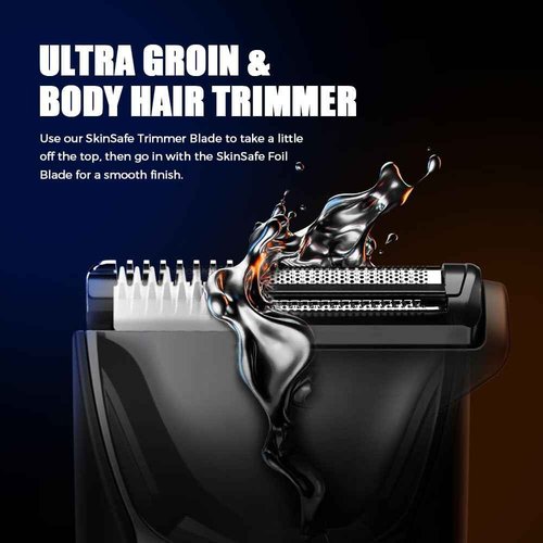 TEENOVA Body Hair Trimmer Shavers for Men Electric Mens Groin Hair Groomer Remover, Body Razor with Charging Cradle, Clippers for Pubic, Ball, Wet & Dry Use & Nick - Free(Purple)