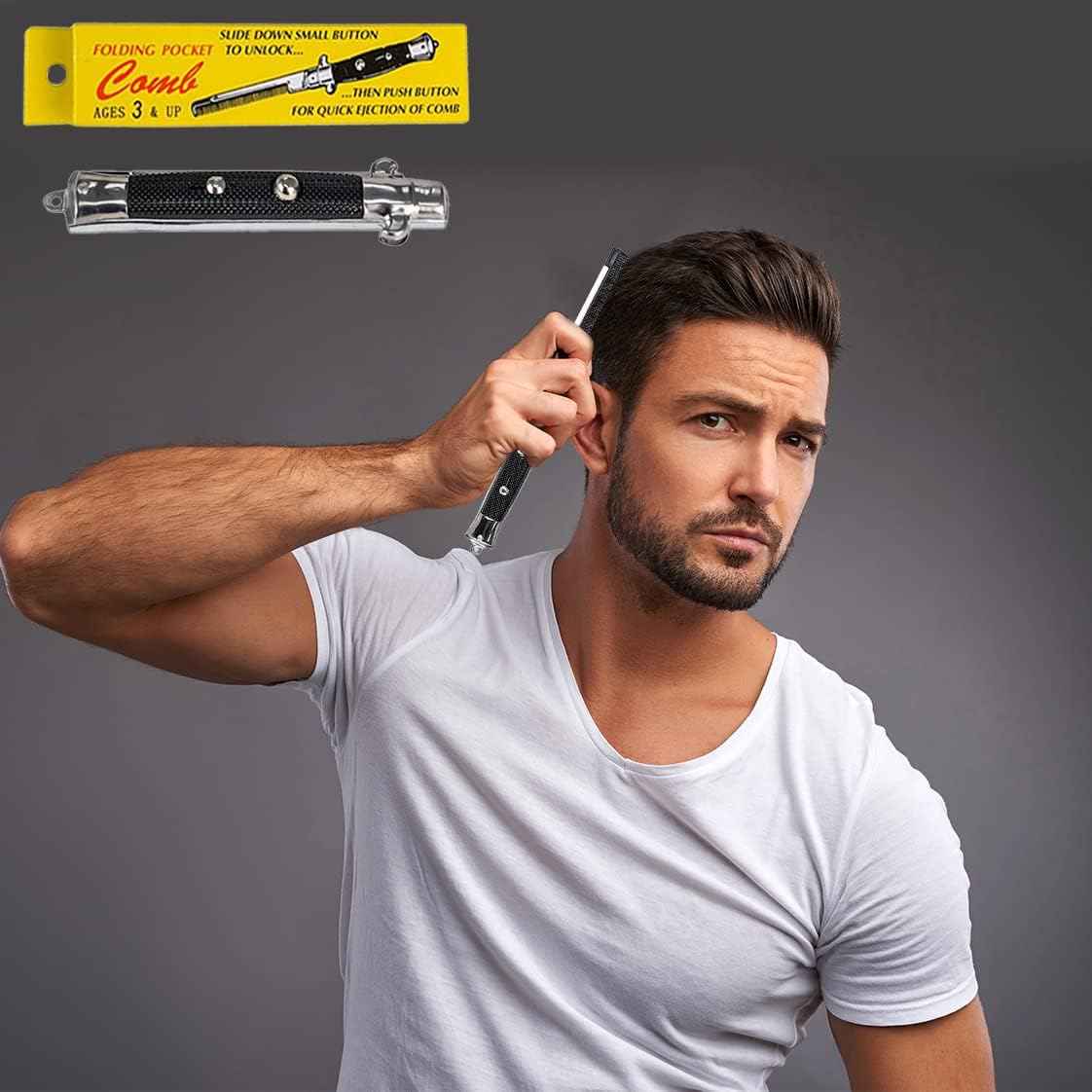 Chochkees 9" Inches Folding Pocket Comb, Stainless Steel (8-Pack)