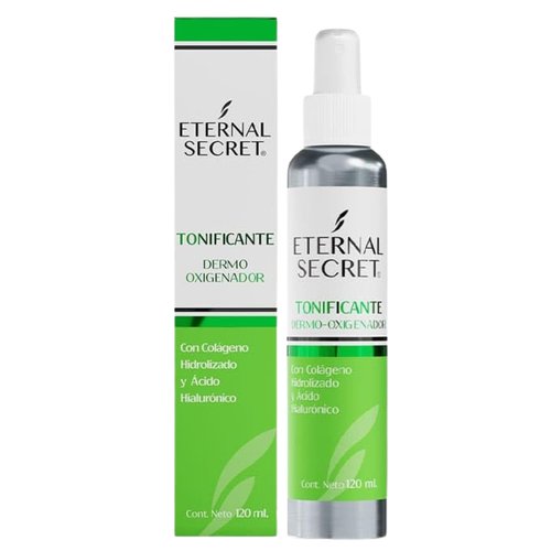 Eternal Secret Fresh Toner - Oxygenating Dermal Toner with Hydrolyzed Collagen and Hyaluronic Acid, 4.06 fl oz - Facial Toners to Rejuvenate and Refresh Colágeno Hidrolizado/Ácido Hialurónico