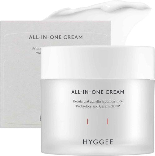 KSBC HYGGEE All in One Cream - High Moisture Barrier Face Moisturizer for Dry Skin - Probiotics & Ceramide - Non Sticky Moisturizing Cream - Skin Irritation Free, 2.7oz.