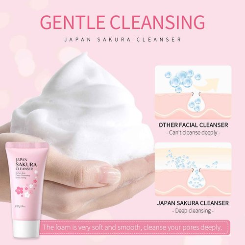 Sakura Skin Care Sets & Kits, Japanese Cherry Blossom Gifts for Teenage Girls, Pamper Sets for Women Gifts, Facial kit Daily Care All In One Set, Travel Kit for Women Teen Girls Mom Birthday, 35PCS