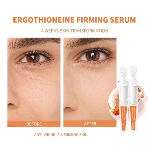 BACHERI Ergothioneine Firming Serum Ampoules - Hydrating and Repairing Formula with Pro-Xylane, Centella Asiatica Extract, and Vitamin B5 for Various Skin Types, 30 Pcs/Box