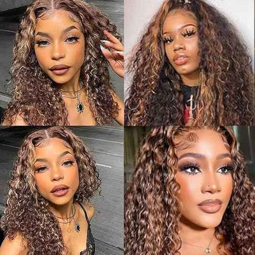 26 28 30 Inch Brown Bundles Human Hair Water Wave Bundle T1B/P430 Highlight Brown 3 Bundles 300g/Pack Unprocessed Brazilian Virgin Hairs Double Weft Weaves Hair Extensions