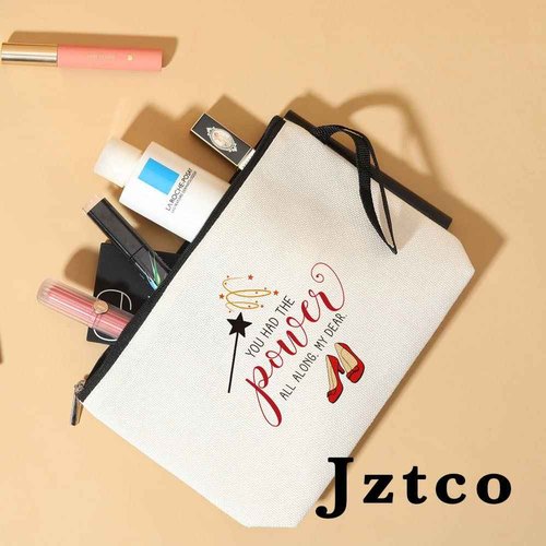 Jztco Inspirational Gifts for Women Her Wi-zard of OZ Gifts Ruby Fans Gift The Power Bag Encouragement Birthday Gifts for Women Her Girls Friend Sister You Had The Power All Along My Dear Makeup Bag