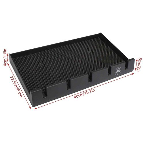 Segbeauty Barber Clipper Tray, Holder and Rack, Anti-Slip Black Salon Organizer, Razor Case, 5 Notches Professional Hair Trimmer Holder, Hairdresser Stylist Barbers Tools Box