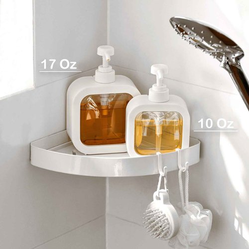 Octonyluck Soap Dispenser, Refillable Hand Soap Dispenser for Bathroom and Dish Soap Dispenser for Kitchen Sink, Liquid Soap Dispenser with Waterproof Label, Bathroom Dispenser 17 Oz