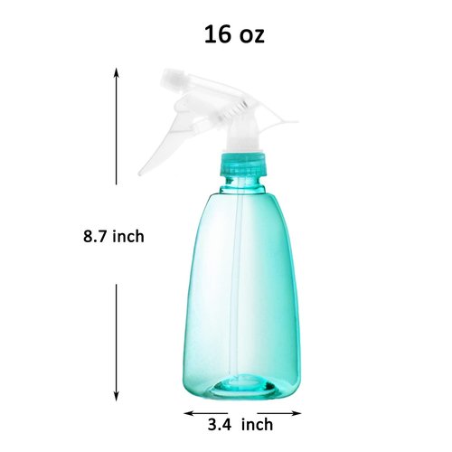 Youngever 6 Pack 16 Ounce Empty Plastic Spray Bottles, Spray Bottles for Hair and Cleaning Solutions in 6 Colors