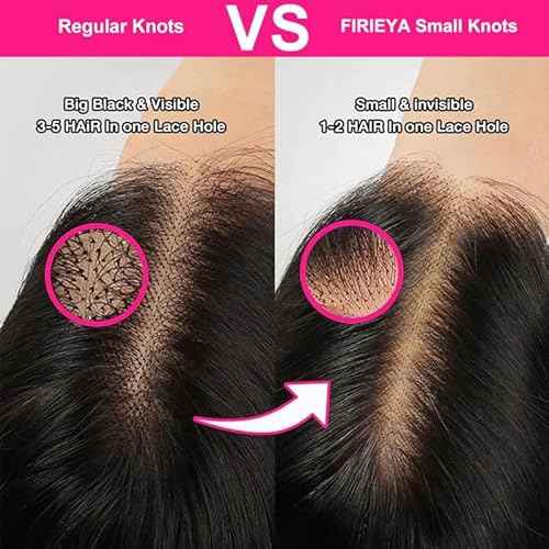 FIRIEYA 13x4 Deep Wave Lace Front Wigs Human Hair 180% Density Glueless HD Transparent Lace Frontal Human Hair Wigs Pre-Plucked with Baby Hair Natural Color (20inch, Natural Black)