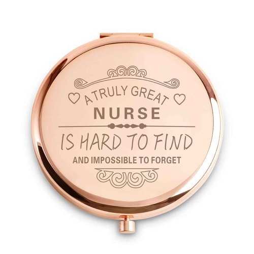 Nurse Gifts for Women, Nurse Appreciation Gifts for Nursing Week, Personalized Compact Mirrors, Unique Gift for Retirement Leaving Going Away Farewell Goodbye