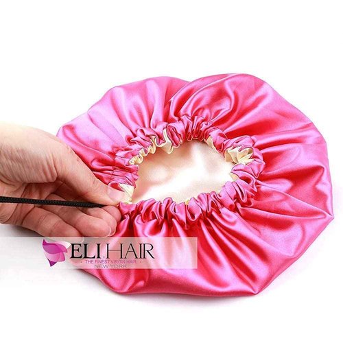 ELIHAIR Kids Bonnets Sleeping Cap for Teens Toddler Child Baby Hair Bonnets Night Sleep Cap Adjustable Reversible Double Layer Rose/Beige