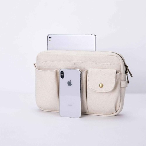 YONBEN Storage Bag-arge Cosmetic Bag for Women, Travel Makeup Bag, Zip Up Bag, Cute Makeup Bag - Pure Cotton Canvas - Can be Suspended - Perfect Storage for Cosmetics