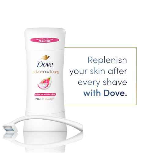 Dove Advanced Care Antiperspirant Deodorant for Women Dragon Fruit & Coconut Cream 3 pack 72 hour sweat and odor protection 2.6 oz