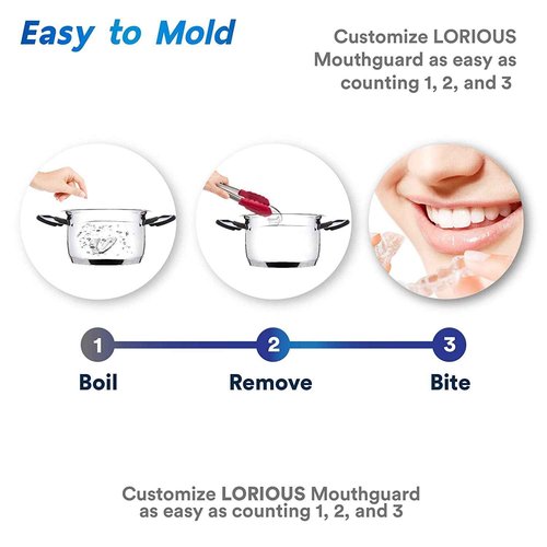 Moldable Mouth Guard for Teeth Grinding, Customizable Boil-and-Bite Mouthguard for Clenching, Dental Protection for Adults, Teens and Kids