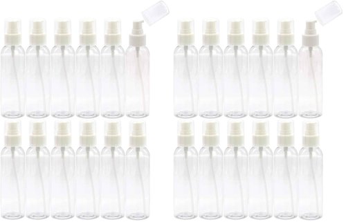 TRENDBOX 24 Pack Plastic Empty Bottles with Duckbill Pump Cap for Shampoo, Lotions, Liquid Body Soap, Cream (4 oz / 120 ml)