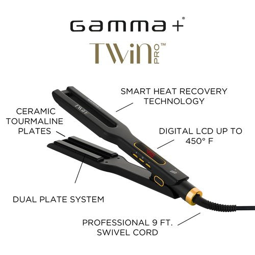 GAMMA+ Twin Hair Straightener with Ceramic Tourmaline Plates