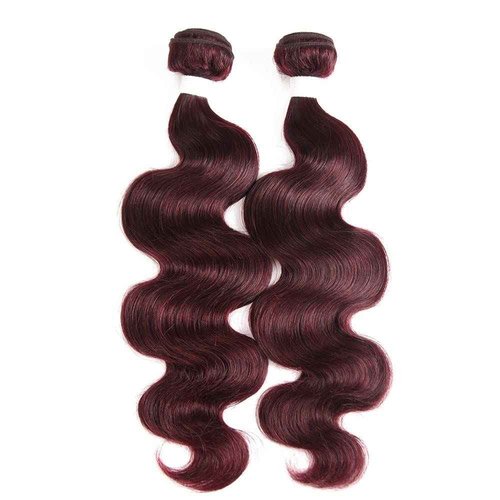 REMY HAIR 99j Bundles Body Wave Human Hair Bundles Red Burgundy Hair Extension 1 Bundle16 Inch Unprocessed Brazilian Virgin Human Hair for Black Women Body Wave Bundles