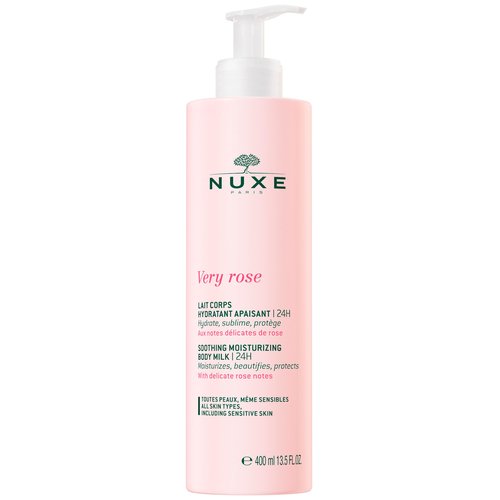 Nuxe Very Rose Soothing Moisturizing Body Milk. 24-Hour Hydration, with Rose Oil Extract & Shea Butter, 13.5 Fl Oz