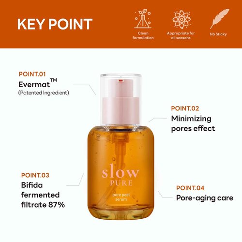 slowpure Pore Peel Serum 50ml (1.69 fl.oz.) | Pore Tightening, Sebum Control & Blackhead Care | Bifida Ferment Filtrate, Tannin Complex, Niacinamide | Korean Skincare