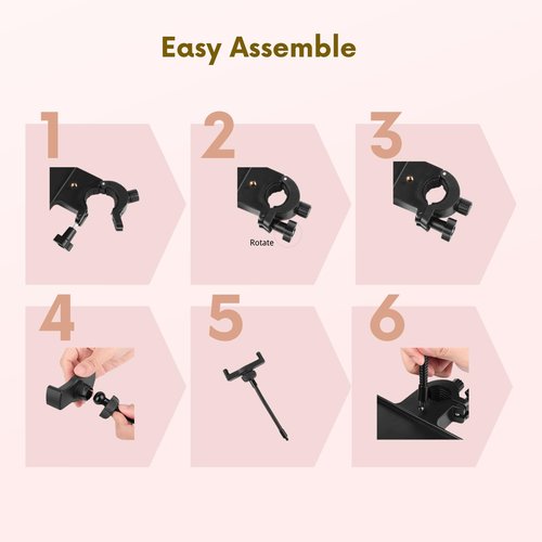 Lash Tray Holder for Ring Light Clip on Organizer Attachment with Phone Holder Eyelash Tech Lash Extension Supplies (with phone holder)